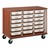 Counter-Height Mobile Heavy-Duty Tray Storage Cabinet - Cherry